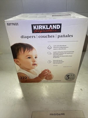 Kirkland Signature Baby Diapers Size 3 (16-28 lbs) 222 Count - New & Sealed - Image 1 of 4