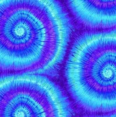 Tela de edredón de algodón Timeless Treasures azul y púrpura tie-dye remolino por yarda Foto 1 de 3