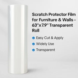 1 packs Scratch Protector Film for Furniture & Walls – 63”x7.9” Transparent Roll - Picture 1 of 5