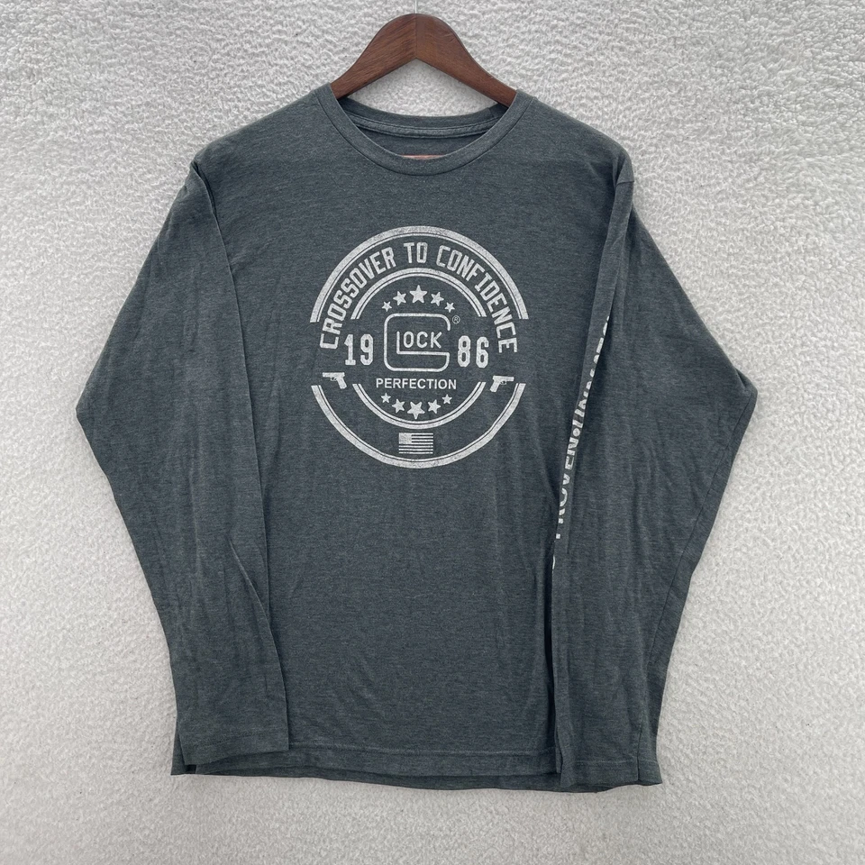 Camisa Glock Para Hombres Grande Gris Manga Larga Pistola Pistola Militar Informal Ejército Foto 1 de 4