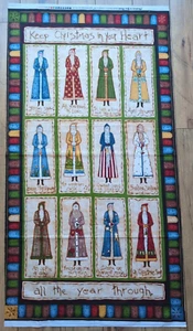 Keep Christmas In Your Heart All Year Fabric Panel 23x43 Robin Betterly SSI - Picture 1 of 1