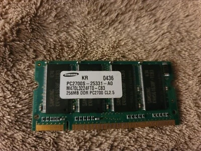 Samsung 256MB RAM M470L3224FT0-CB3 PC2700S-25331-A0 200-PIN DDR 333MHz CL2.5 NEW - Image 1 of 2