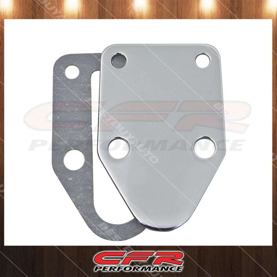 Cobra-Tek Compatível com Aço Chevy SB Bloco Pequeno Bomba de Combustível Bloco Fora da Placa Cromada - Imagem 1 de 1