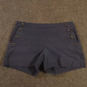 Banana Republic Chino Shorts Damen 10 dunkelmarineblau Knopf 32 Taillentaschen - Bild 1 von 12