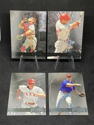 Lote de 4 cartas de Texas Rangers 1996 Skybox Metal Universe Platinum. Iván Rodriguez Foto 1 de 4
