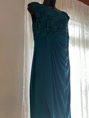 Vestido de cóctel verde esmeralda Dressbarn Collection sin mangas hasta la rodilla talla 12 Foto 1 de 4