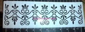 Plantilla de pared barroca art deco con borde de desplazamiento para azulejos y manualidades 12" x 4" - Imagen 1 de 1