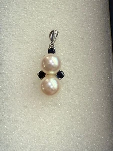 MIKIMOTO 14k WEISSGOLD PERLE UND SAPHIR - Bild 1 von 5