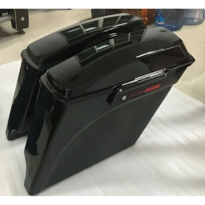 5" Vivid Black Stretched Hard Saddlebags Fit For 93-13 Harley Road King Glides - Image 1 of 4