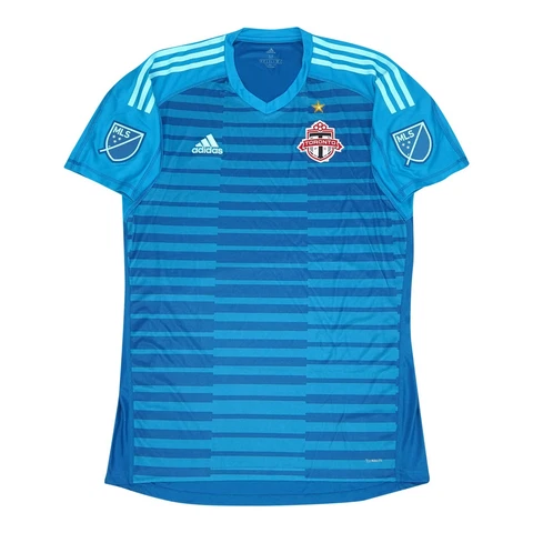 Toronto FC MLS Adidas Men's Aqua Blue AdiPro Short Sleeve Goalkeeper Jersey Cover