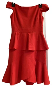 Eliza J Women's Red Off the Shoulder Ruffle Dress Size 0 Petite - Picture 1 of 6