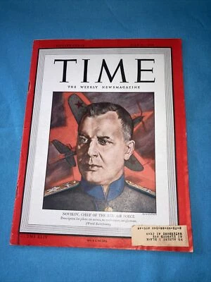 Extensive WWII In TIME Magazine JULY 31 1944 : Novikov Russian Air Force Cover - Image 1 of 3