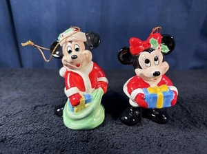 Vintage Japan Disney Christmas Ornaments Ceramic Mickey/Minnie Mouse  DD6 - Picture 1 of 8