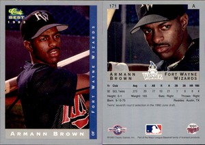 Armann Brown Signed 1993 Classic Best #171 Card *Autograph Den* Auto