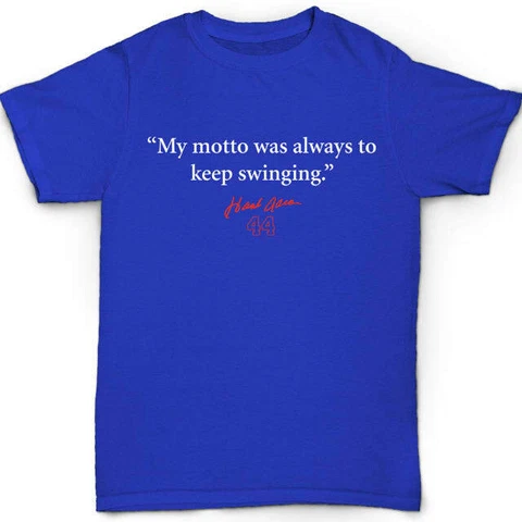 Atlanta Braves Hank Aaron sga pre sale Tee Shirt "Keep Swinging" 8/1/21 Cover