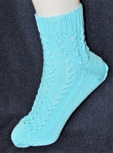 Baumwoll-Socken handgestrickt Gr.37-38 mit Lochmuster - Bild 1 von 1