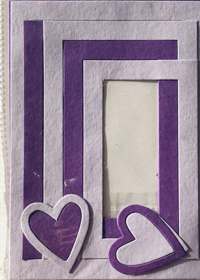 PURPLE Textured Cardstock FRAMES/HEARTS - 14 Pieces - BNIP - image 1 of 1