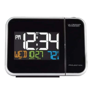 Entry Level Projection LED Black Alarm Clock with Indoor Temperature, W85923 - Picture 1 of 7