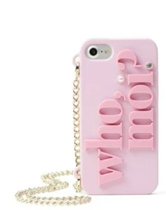 Kate Spade Disney Miss Piggy "Who Moi?" iPhone 7/8 Silicone Case w/Chain, NEW - Picture 1 of 9