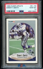 1990 Fleer Update #U40 Emmitt Smith Rc Rookie PSA 10
