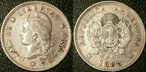 Argentine - République - 20 centavos argent 1883 ! KM#27 - Imagen 1 de 1