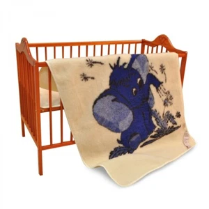 Manta de Lana Merino Elefante Azul Techo Residencial Colcha Dormitorio Infantil - Imagen 1 de 3