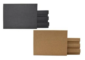 3x5x1 Brown and Matte Black Kraft Cotton Filled Jewelry Boxes, U.S.A. Made Box - Picture 1 of 25