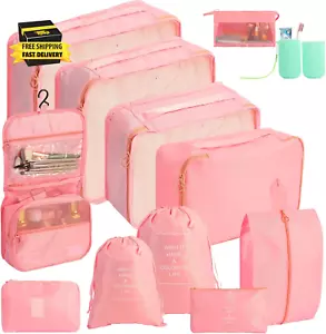 12 PCS Packing Cubes for Suitcase Travel Luggage Packing Organizers Waterproof T - Picture 1 of 7