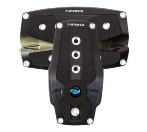 NRG Brushed Aluminum Sport Pedal A/T - Black w/Black Rubber Inserts - Picture 1 of 2