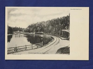 Chandler's Mills RPPC Postkarte Claremont NH S/W leere Rückseite Eisenbahnübergang Sehr guter Zustand - Bild 1 von 2