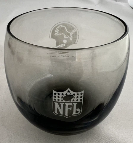 NFL Smoked Whiskey Low Ball Glasses Roly Poly Vintage Barware Pick Your Team Cover