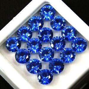 8 PCS 5 MM Natural Blue Ceylon Sapphire Loose Gemstones Certified Round Cut Lot