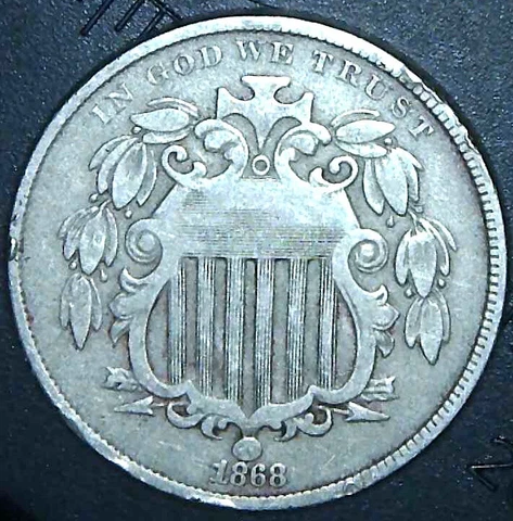 1868 SHIELD NICKEL  Almost Uncirculated Rare High Grade Cover