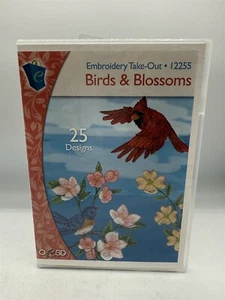 OESD STICKEREI ZUM AUSNEHMEN 12255 VÖGEL & BLÜTEN STICKDESIGN KARTE CD - Bild 1 von 3
