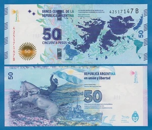Argentina 50 Pesos P 362 ND 2015 UNC Suffisso "B" Isole Malvinas Commemorative - Foto 1 di 1