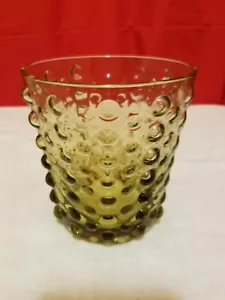 Jarrón de vidrio verde lima claro Hobnail - Imagen 1 de 4