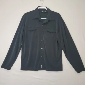 EUC Sz XL Men's GUESS JEANS Black Stretch Knit Long Sleeve Button Down Shirt - Picture 1 of 24