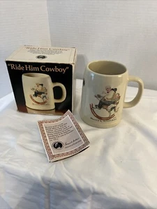 NORMAN ROCKWELL "RIDE HIM COWBOY" MERRY CHRISTMAS TASSE, 1982 1. Serie - Bild 1 von 2