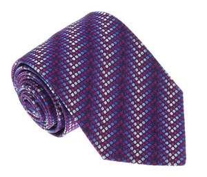 Missoni Krawatte U5304 lila/silberfarben Chevron 100 % Seide - Bild 1 von 3