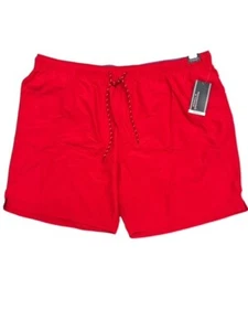 Roundtree Yorke 4XB Swim Trunks Shorts Red 3 Pockets Coin Mesh Lining Quick Dry - Picture 1 of 6
