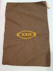 TOD'S BROWN DRAWSTRING DUST BAG COVER  STORAGE For SHOE Or PURSE  13" X 9 “