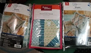 Better Homes Mainstays Lot Of 3 Standard Pillow Shams 4 Patch Quilt NIP - Picture 1 of 7