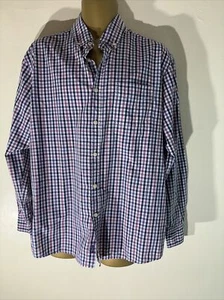 Mens Maine New England Large Purple Mix Check Long Sleeve Smart Casual Shirt - Picture 1 of 7