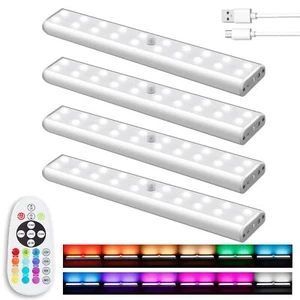 Under Cabinet Lights Wireless Dimmable 48 Led Closet Lights Rechargeable Under C - Picture 1 of 8