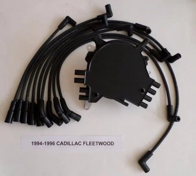 CADILLAC FLEETWOOD 1994-96 LT1 5.7L OPTISPARK Distributor,BLACK Spark Plug Wires - Image 1 of 4