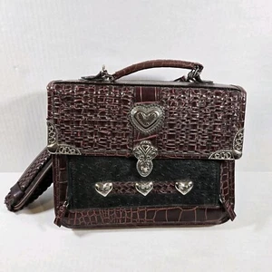 Vintage Western Embossed Silver Heart Accent Purse - Picture 1 of 10