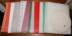Vintage Lot of 50 Plastic Needlepoint Canvas Cross Stitch Sheets Crafts - Picture 1 of 4