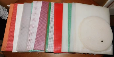 Vintage Lot of 50 Plastic Needlepoint Canvas Cross Stitch Sheets Crafts - Image 1 of 4