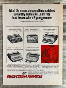 Smith-Corona Portable Typewriter Poweriter Christmas NY 1963 Vintage Print Ad - Picture 1 of 1