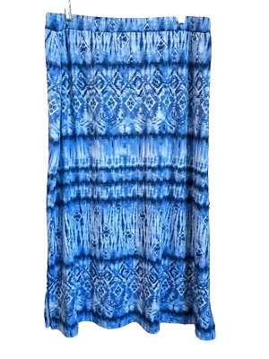 Christopher & Banks Maxi Skirt Womens XL Blue Stretch Long Office Artsy Boho NWT - Image 1 of 4